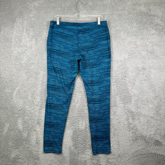 CHAMPION Duo Dry Workout Leggings XL BLUE SPACEDYE Athletic Stretch Leggings - Picture 2 of 11
